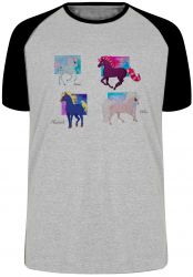 Camiseta Raglan 4 Cavalos de fogo