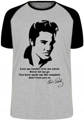 Camiseta Raglan Elvis Presley Love me tender