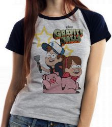 Blusa Feminina  Gravity Falls Dipper Mabel estrelas
