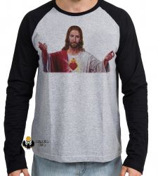Camiseta Manga Longa Jesus Cristo coração