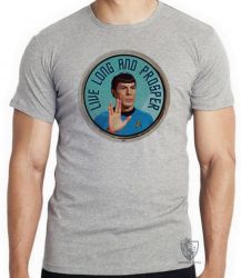 Camiseta Infantil Spock vida longa e próspera