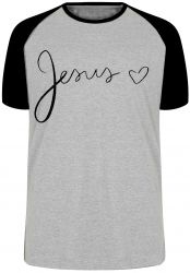 Camiseta Raglan Jesus coração
