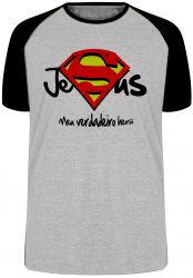 Camiseta Raglan Jesus verdadeiro Herói