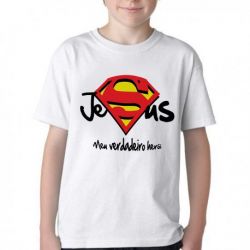 Camiseta Infantil Jesus verdadeiro Herói