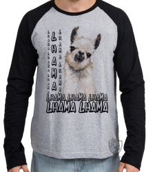 Camiseta Manga Longa lhama animal