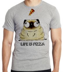 Camiseta Life is pizza pug