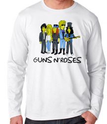 Camiseta Manga Longa Simpsons Guns in Roses