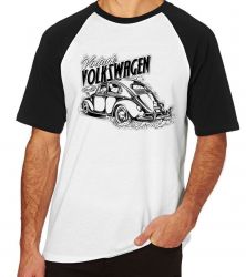 Camiseta Raglan Fusca Volkswagen Vintage