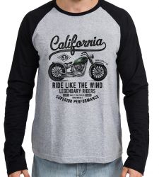 Camiseta Manga Longa Califórnia Moto Harley