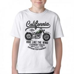 Camiseta Infantil Califórnia Moto Harley