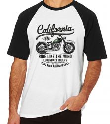 Camiseta Raglan  Califórnia Moto Harley