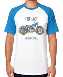 Camiseta Raglan  Moto Vintage
