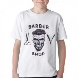 Camiseta Infantil Barbeiro Shop Barbearia