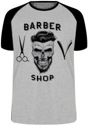 Camiseta Raglan Barbeiro Shop Barbearia