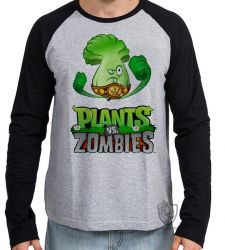 Camiseta Manga Longa Plants vs Zombies 