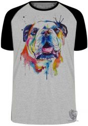Camiseta Raglan Cachorro Bulldog