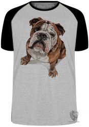 Camiseta Raglan Cachorro Bulldog Dog