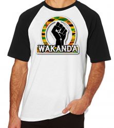 Camiseta Raglan Wakanda Pantera Negra 