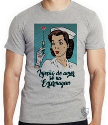 Camiseta Infantil Enfermagem injeção de amor