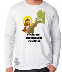 Camiseta Manga Longa Jesus Siyahamba
