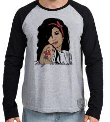 Camiseta Manga Longa Amy Winehouse retrô