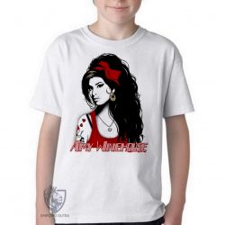 Camiseta Infantil Amy Winehouse vermelho