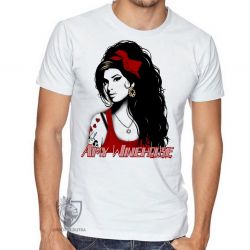 Camiseta Amy Winehouse vermelho