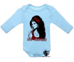 Roupa Bebê manga longa Amy Winehouse vermelho