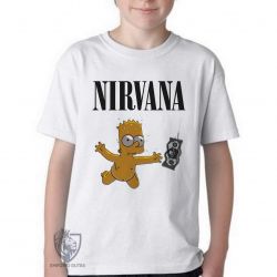 Camiseta Infantil Nirvana Bart Simpsons