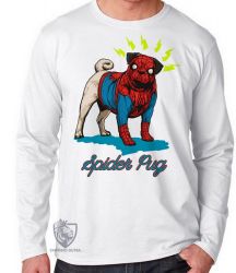 Camiseta Manga Longa Spider Pug