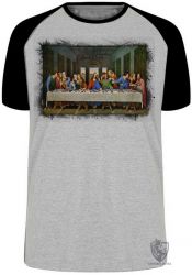Camiseta Raglan A última ceia Da Vinci