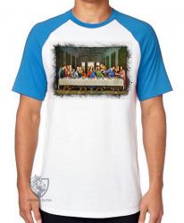 Camiseta Raglan A última ceia Da Vinci