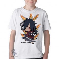 Camiseta Infantil  Mangá Naruto Madara Uchiha 
