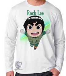 Camiseta Manga Longa Mangá Naruto Rock Lee