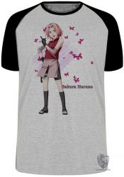 Camiseta Raglan  Mangá Naruto Sakura