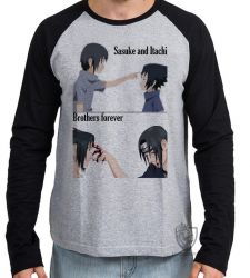 Camiseta Manga Longa  Mangá Naruto Sasuke e Itachi