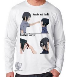 Camiseta Manga Longa  Mangá Naruto Sasuke e Itachi