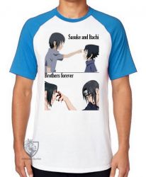 Camiseta Raglan  Mangá Naruto Sasuke e Itachi
