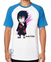 Camiseta Raglan  Mangá Naruto Sasuke Uchiha pequeno