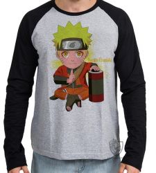 Camiseta Manga Longa  Mangá Naruto Uzumaki pequeno