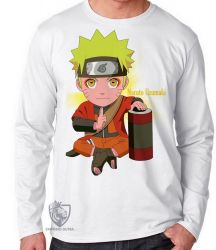 Camiseta Manga Longa  Mangá Naruto Uzumaki pequeno