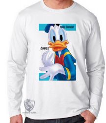 Camiseta Manga Longa  Pato Donald Quack