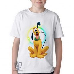 Camiseta Infantil   Pluto cachorro Mickey