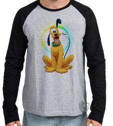Camiseta Manga Longa  Pluto cachorro Mickey