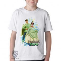 Camiseta Infantil Princesa e o Sapo Naveen