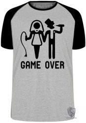 Camiseta Raglan  Game Over noivos