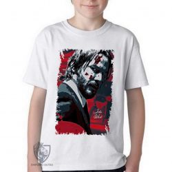Camiseta Infantil John Wick sangue