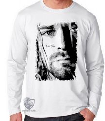 Camiseta Manga Longa Kurt Cobain face